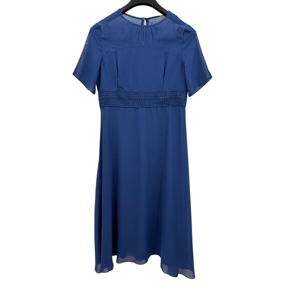 JJ's House Mother of the Bride Dress XL Scoop Short Sleeve A-Line Chiffon Blue - Picture 3 of 11